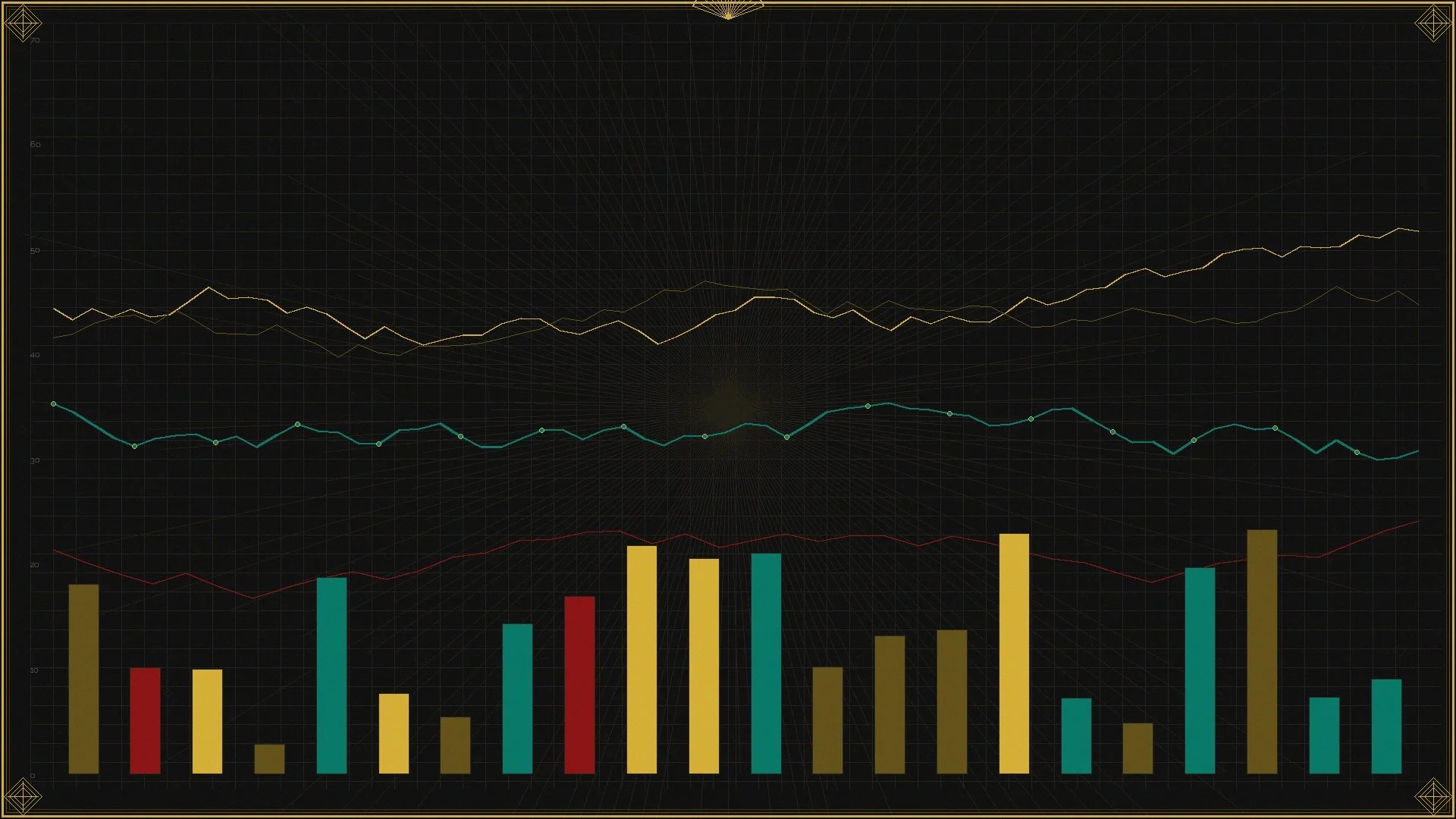 大乐透鎏金数据大厅装饰艺术风背景